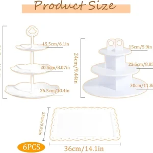 Juego De 9 Pizas De Soporte Para Cupcakes, Mesa De Postro 9 AA - 24 Unidades