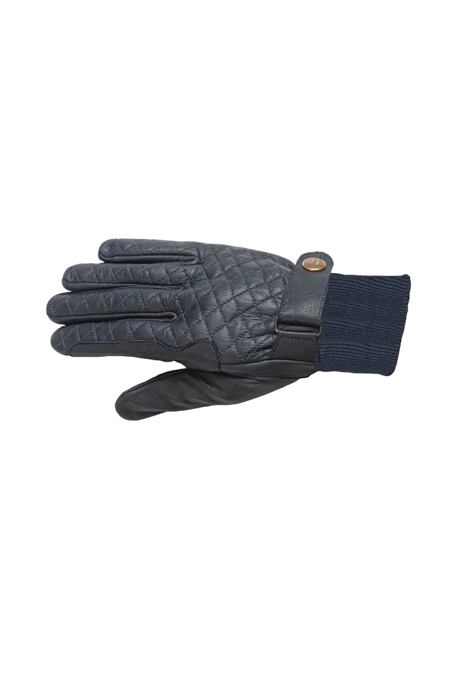 Kitzbuhel Guantes de equitación de invierno de cuero Dark Azul 9