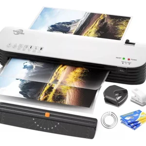 Laminadora Yuguo Home SL299 9”, Enmicadora Frío/Calor con 300 Micas y Cortador de Papel A4