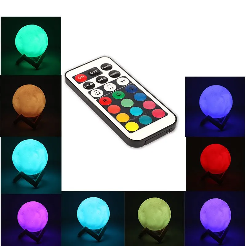 Lámpara Luna BN2226 WeHouseware 9 colores con control remoto blanco Ø15 cm
