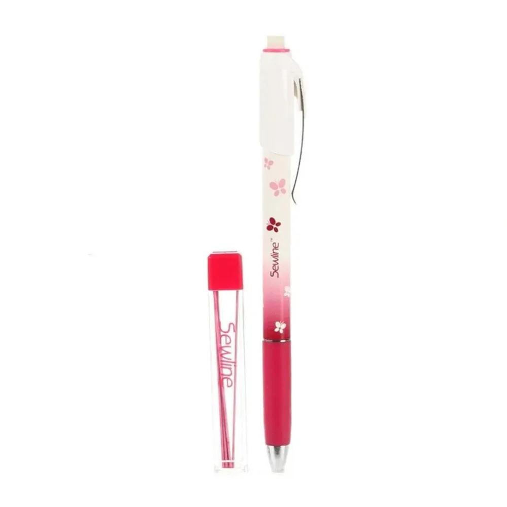 Lápiz para tela Sewline con 6 recambios 0.9 mm en color rosa con Tecnologí de Larga Duración