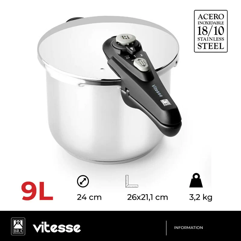Olla rápida Bra Vitesse 9L para Dispositivos de Alto Consumo