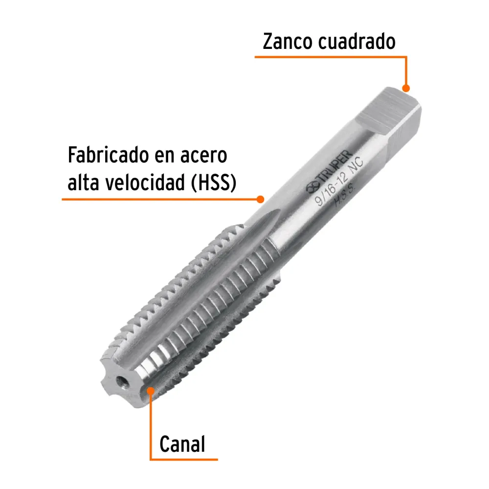 Pack de Pilas Machuelo semicónico 9/16" x 12 nc, estuche individual