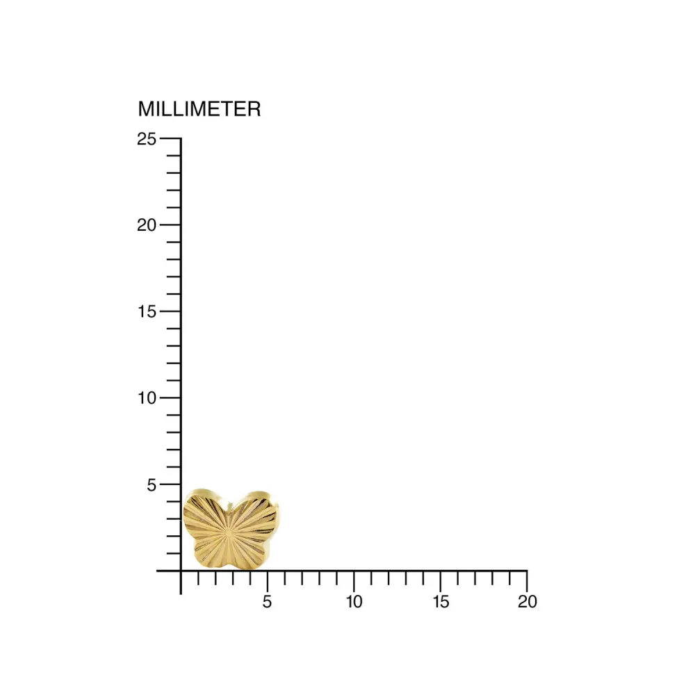 Pack de Pilas Pendientes Bebe-Niñ Oro Amarillo 9K Mariposa Tallados
