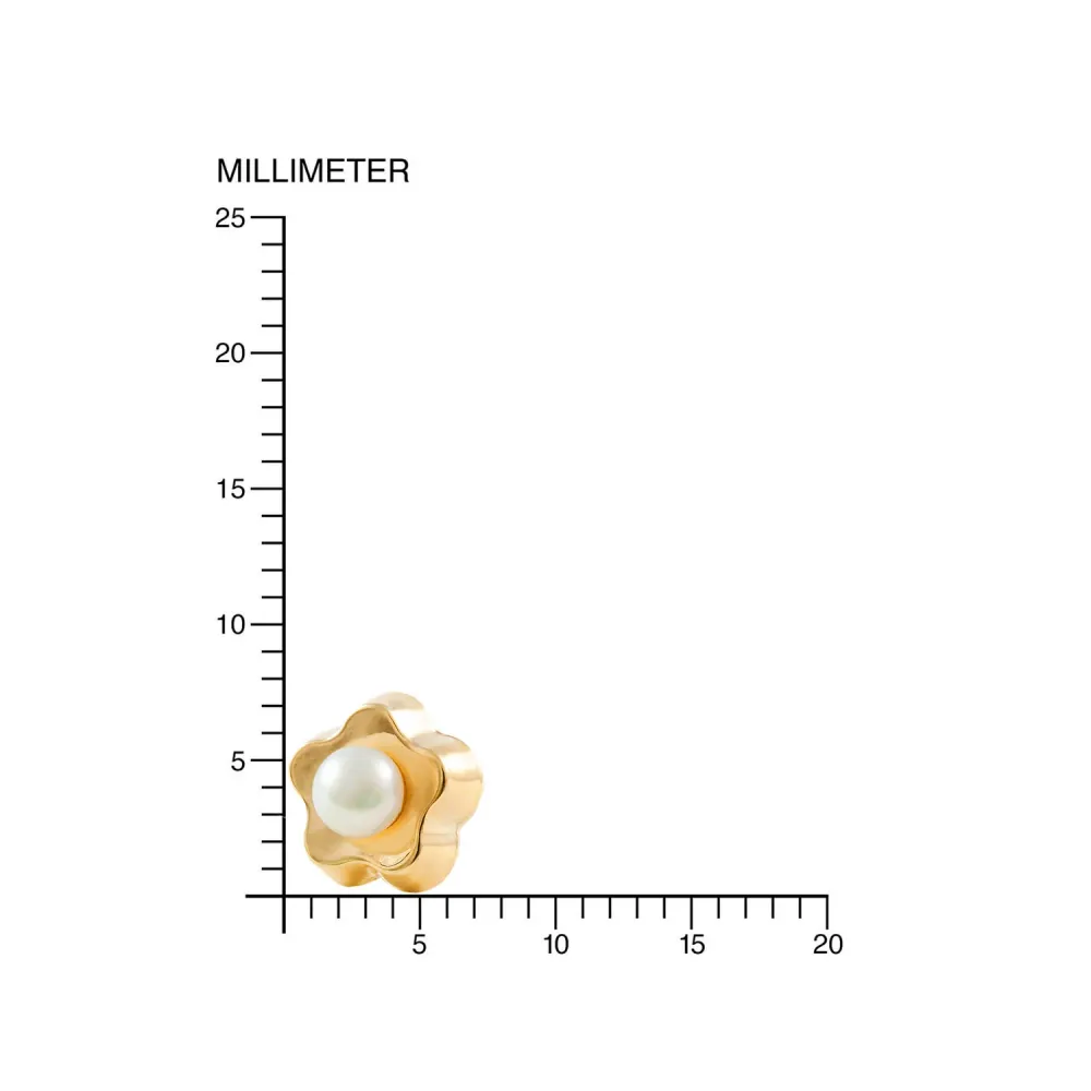 Pack de Pilas Pendientes Niñ Oro Amarillo 9K Perla Botón 3,5 mm Flor Margarita Brillo