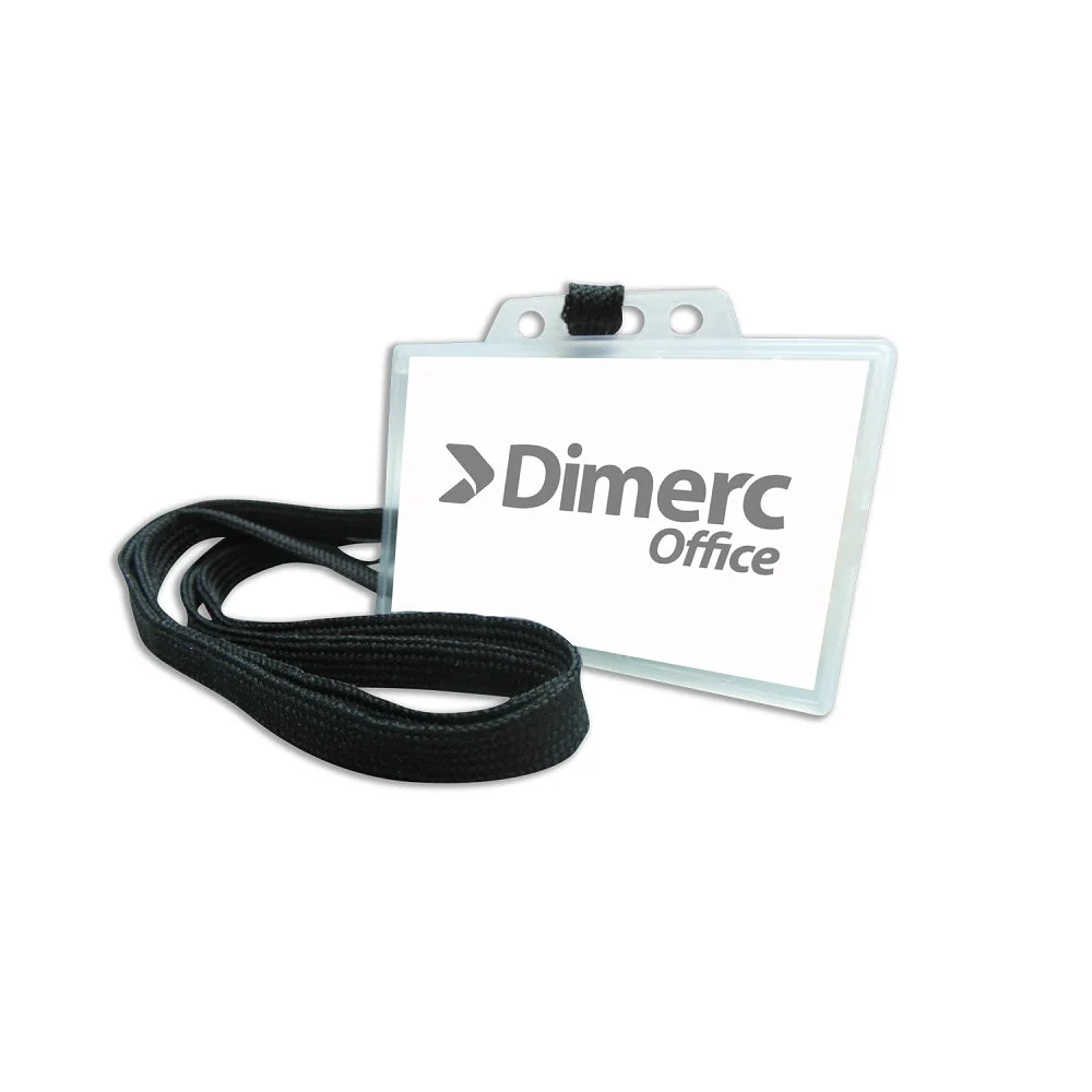 Pack de Pilas Porta Credencial con Cordón Negro 9x58 mm 25 Un