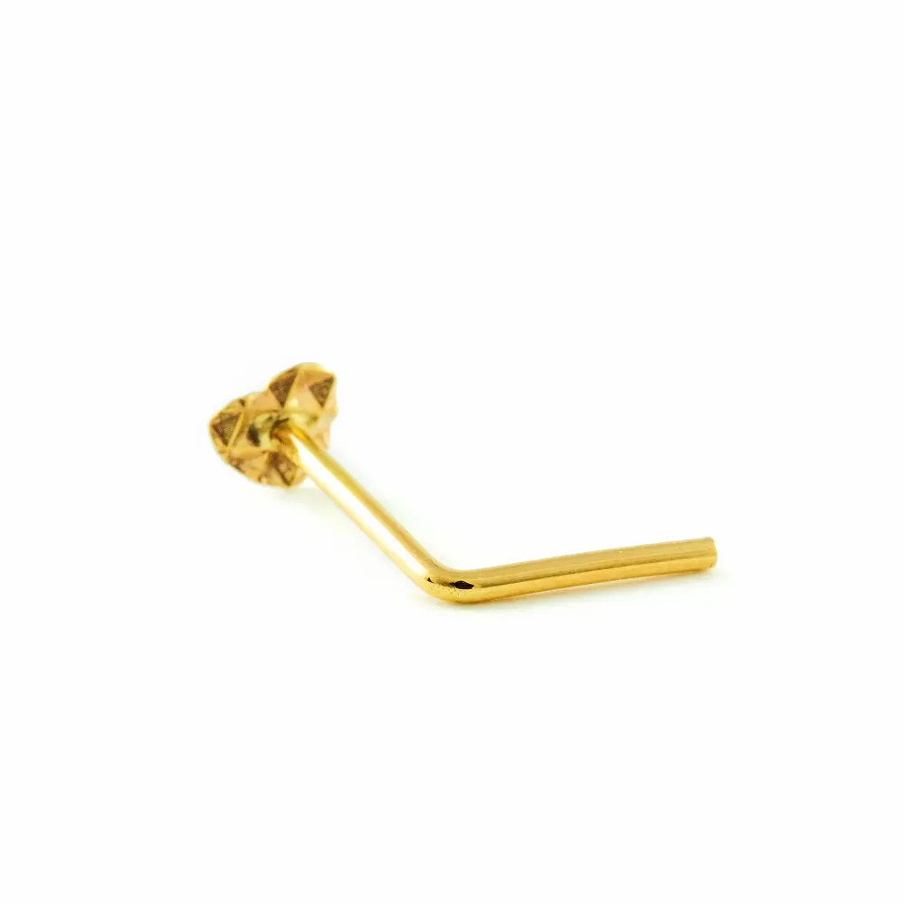 Piercing Oro Amarillo 9K Nariz Corazón Tallado con Certificación RoHS