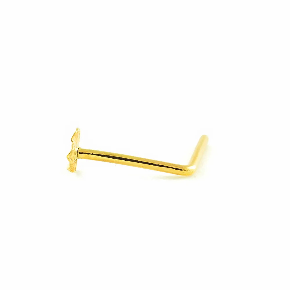 Piercing Oro Amarillo 9K Nariz Corazón Tallado con Certificación RoHS