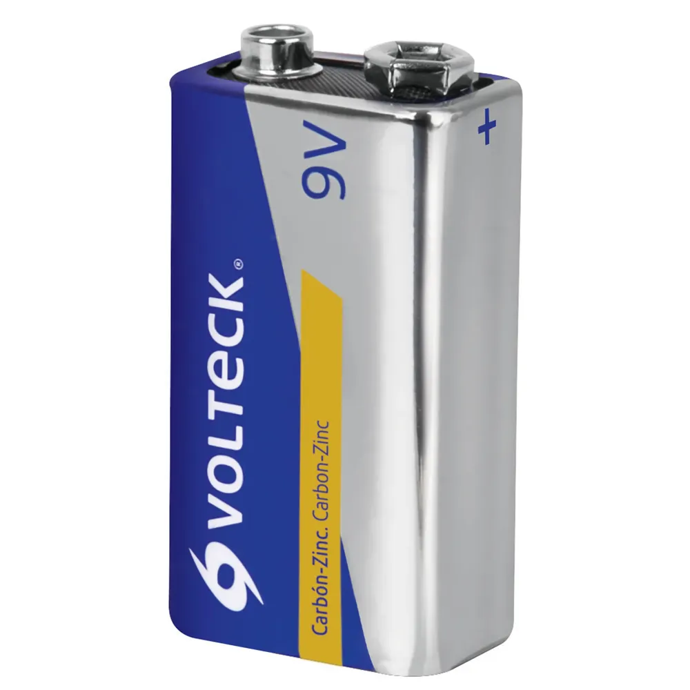 PILA 9V (1 Pza.) ZINC-CARBON EN BLISTER VOLTECK ZI-9V para Dispositivos de Alto Consumo