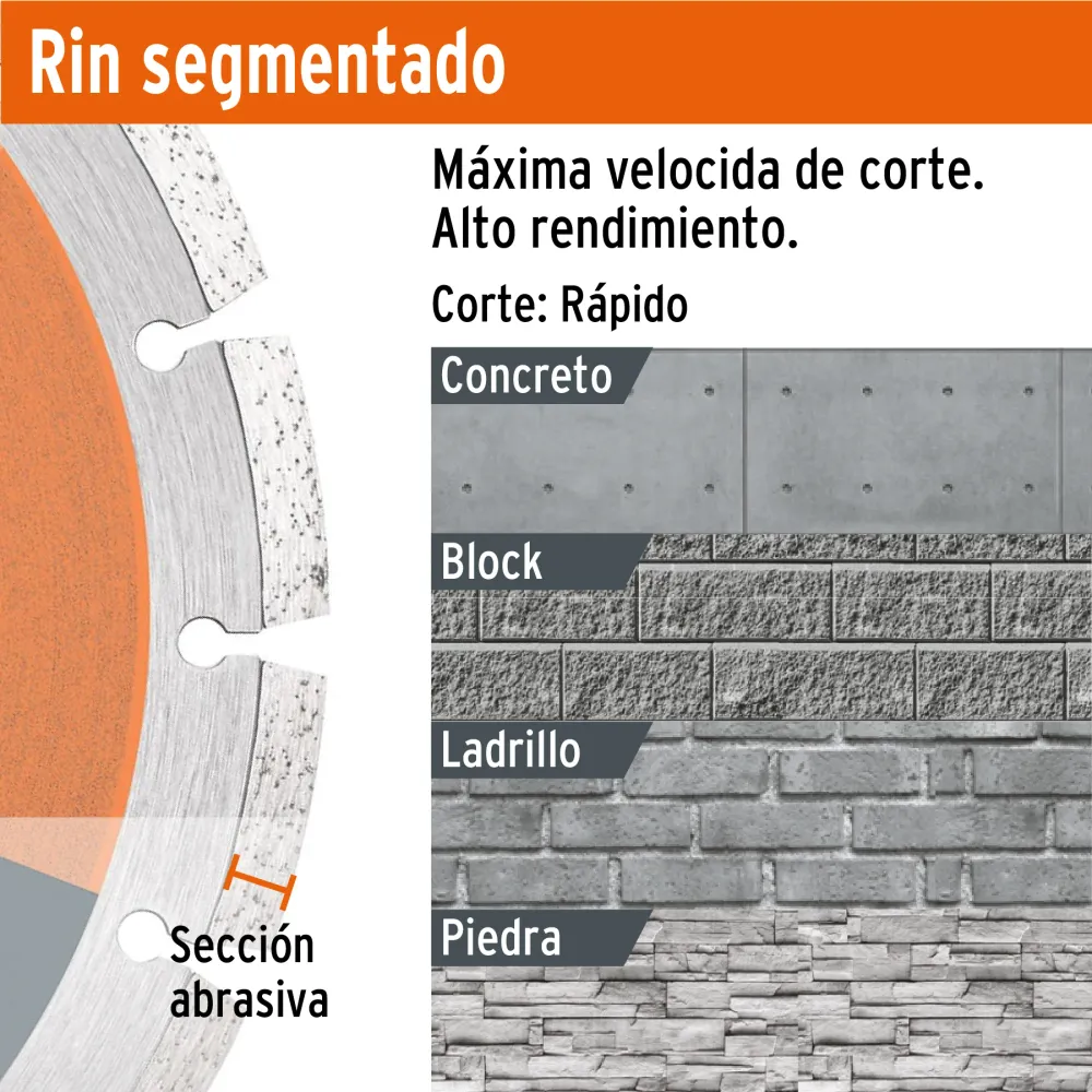 Pilas Alcalinas DISCO DIAMANTE 9' RIN SEGMENTADO USO GRA