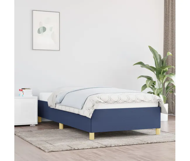 Pilas Alcalinas Estructura de cama de tela negro 90x190 cm