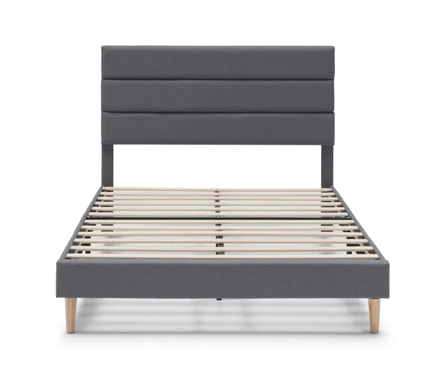 Pilas de Reloj Estructura de Cama tapizada Aroma 90x190 cm, Gris sombrío