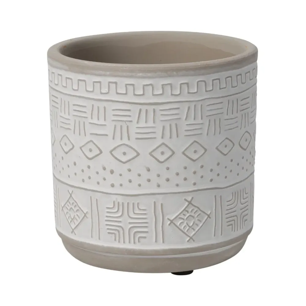 Pilas de Reloj Macetero tribal de cerámica Ø9,2x9,5 cm