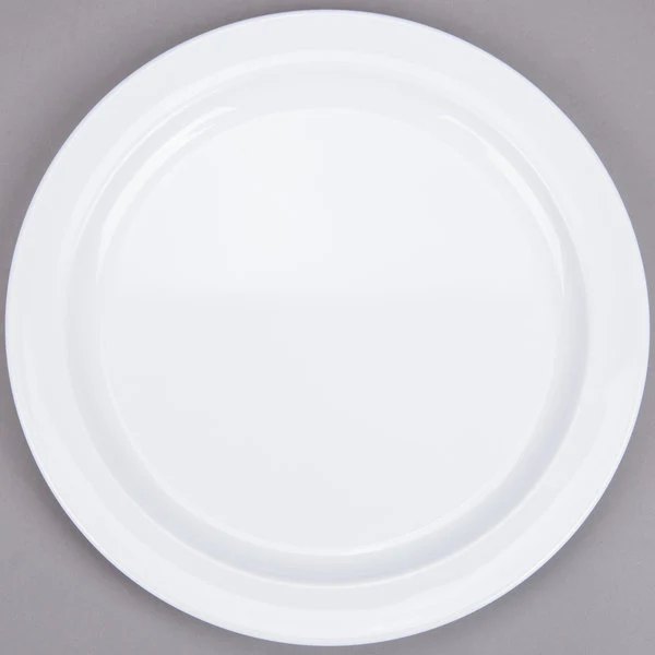 Plato plano 9" refinado melamina blanco #26213.