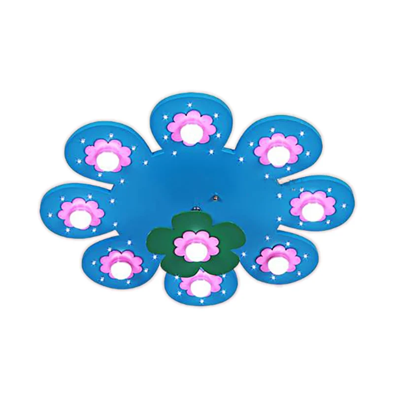 Recargables Premium Lampada da soffitto filo fiore 9 luci Lampada da soffitto legno per bambini per camera da letto della...