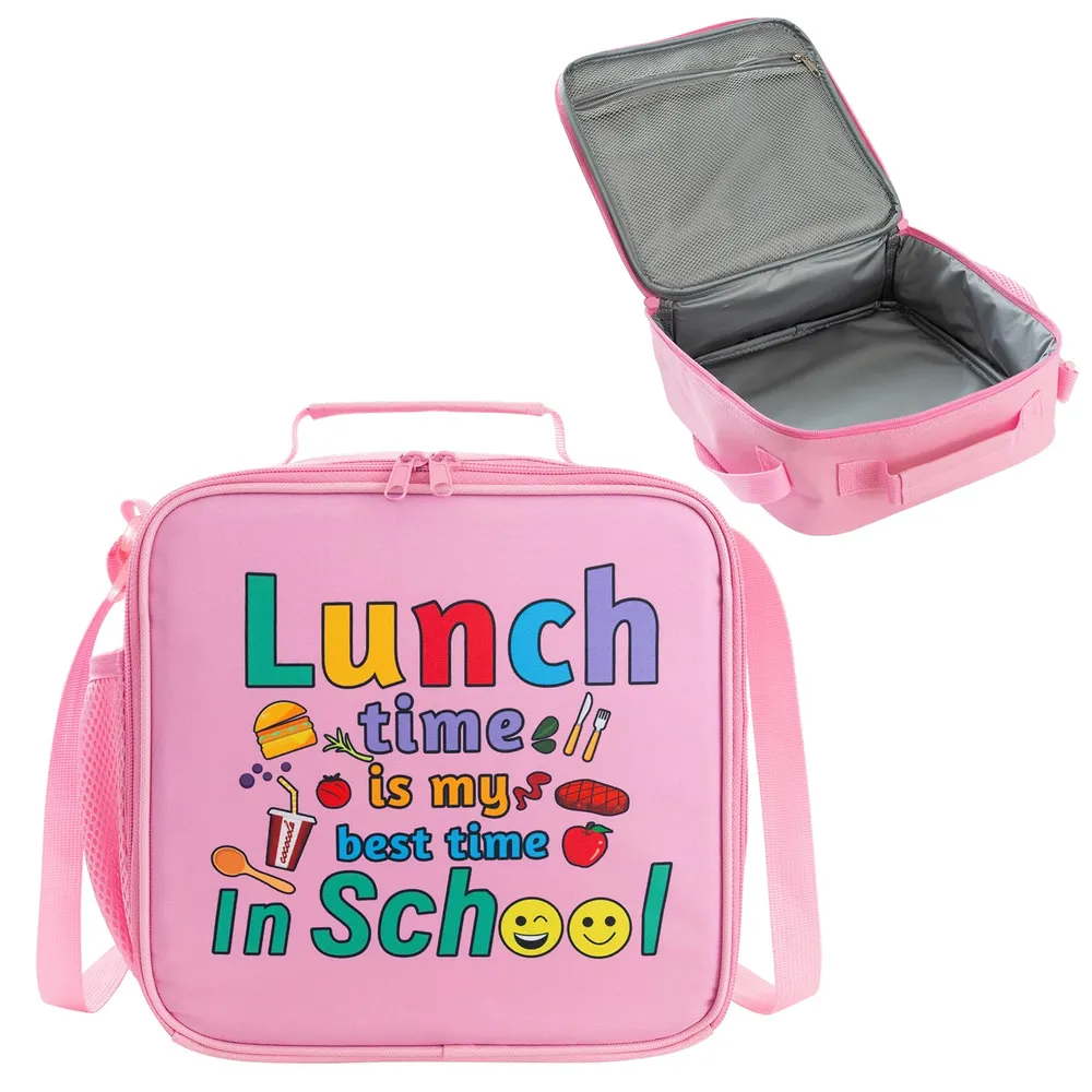 Recargables Premium Lonchera para niñas aislada, 9.5 x 9.5 x 4 pulgadas
