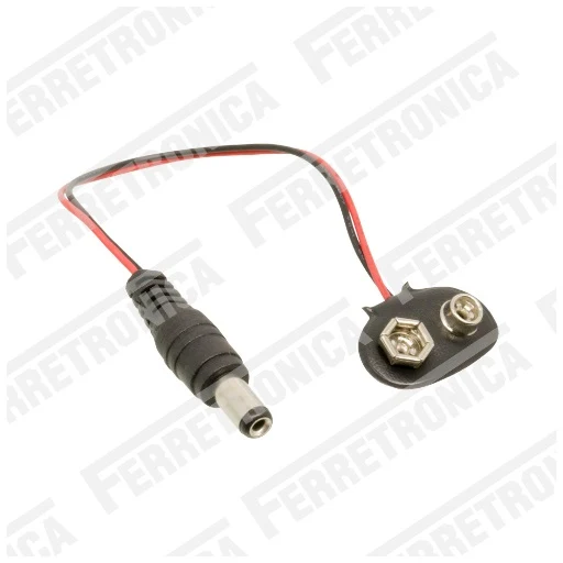 Recargables Premium Porta Pila Broche para Bateria 9V con Conector Plug DC