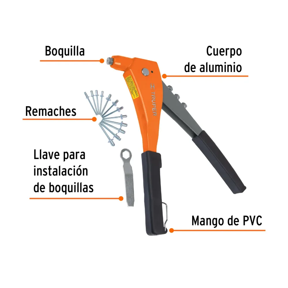 Remachadora 9" profesional con remaches con Certificación RoHS