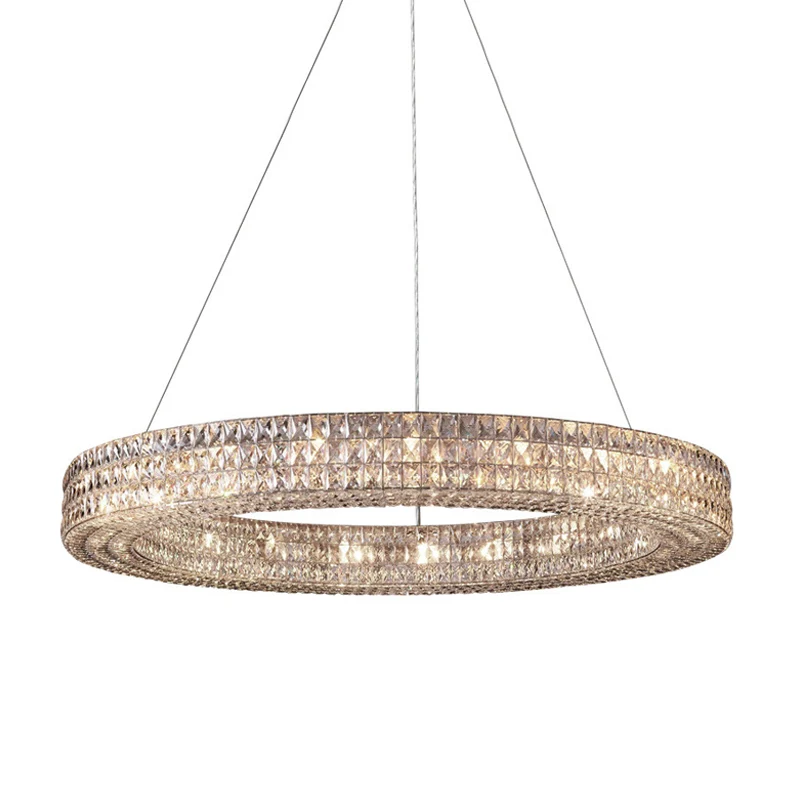 Ring Diáfano K9 Kristallen Plafond Hanglamp Eenvoudig 8/9 Hoofden Woonkamer Kroonluchter Licht