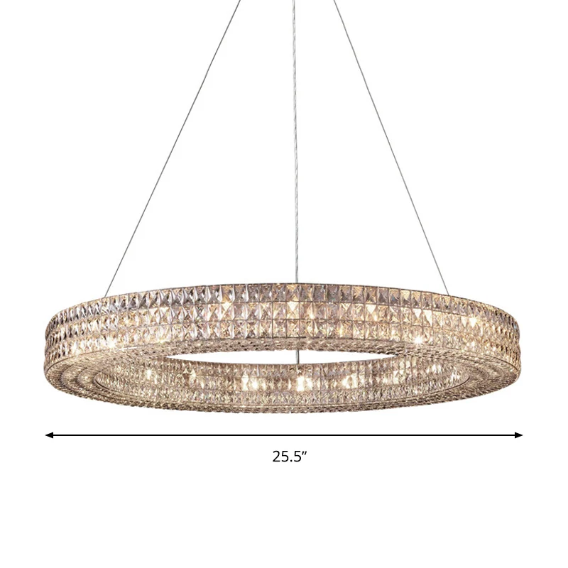 Ring Diáfano K9 Kristallen Plafond Hanglamp Eenvoudig 8/9 Hoofden Woonkamer Kroonluchter Licht