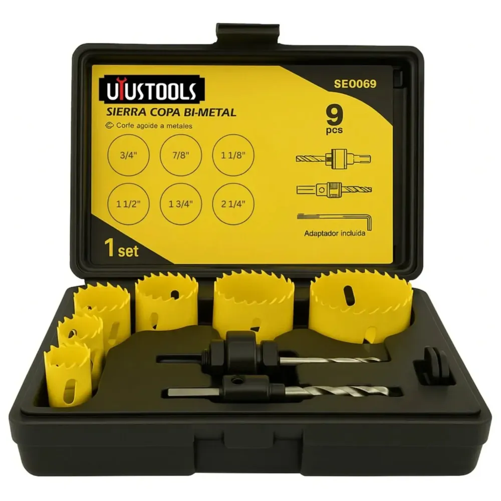 Sierra Copa Bi Metálico 9 Piezas Uyustools con Tecnologí de Larga Duración