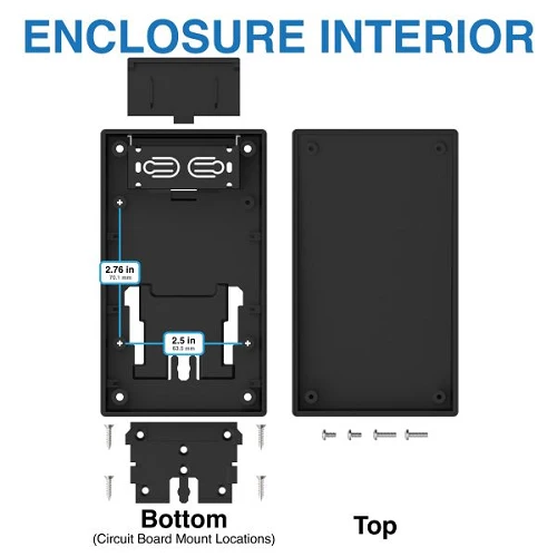 Slide Release Battery 1.9 V Ébano Flanged Wallmount Enclosure 0.9 Height 25SW,BK