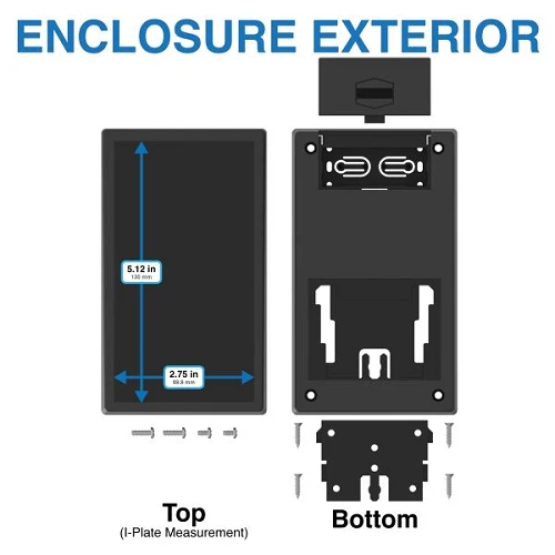 Slide Release Battery 1.9 V Ébano Flanged Wallmount Enclosure 0.9 Height 25SW,BK