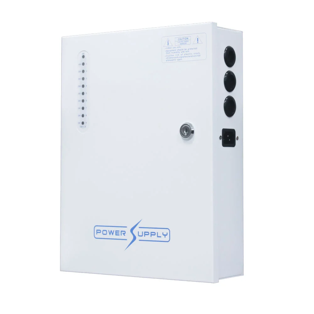 Sortie du boîtier d'alimentation UPS : 12VDC, 9CH, 10A con Certificación RoHS