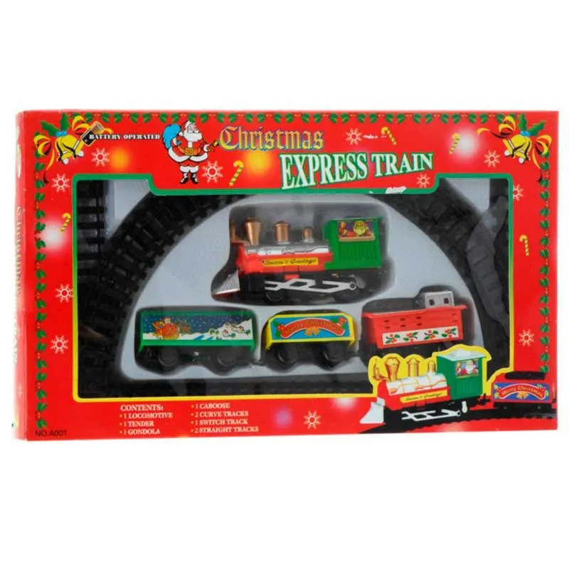Tren navideño eléctrico 9 piezas colorido