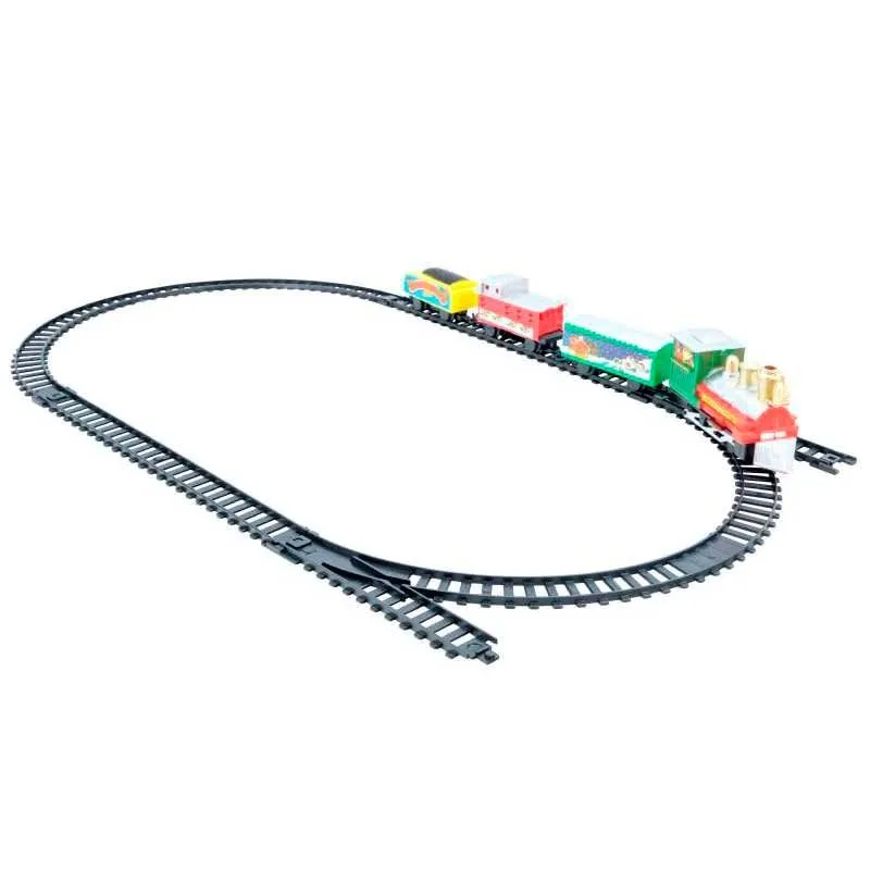 Tren navideño eléctrico 9 piezas colorido