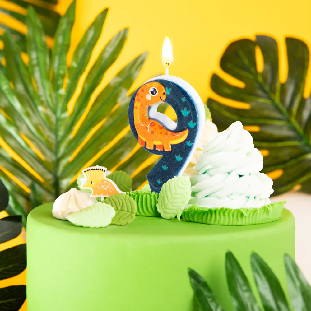 Vela tarta dinosaurios número 9 para Mandos Distancia