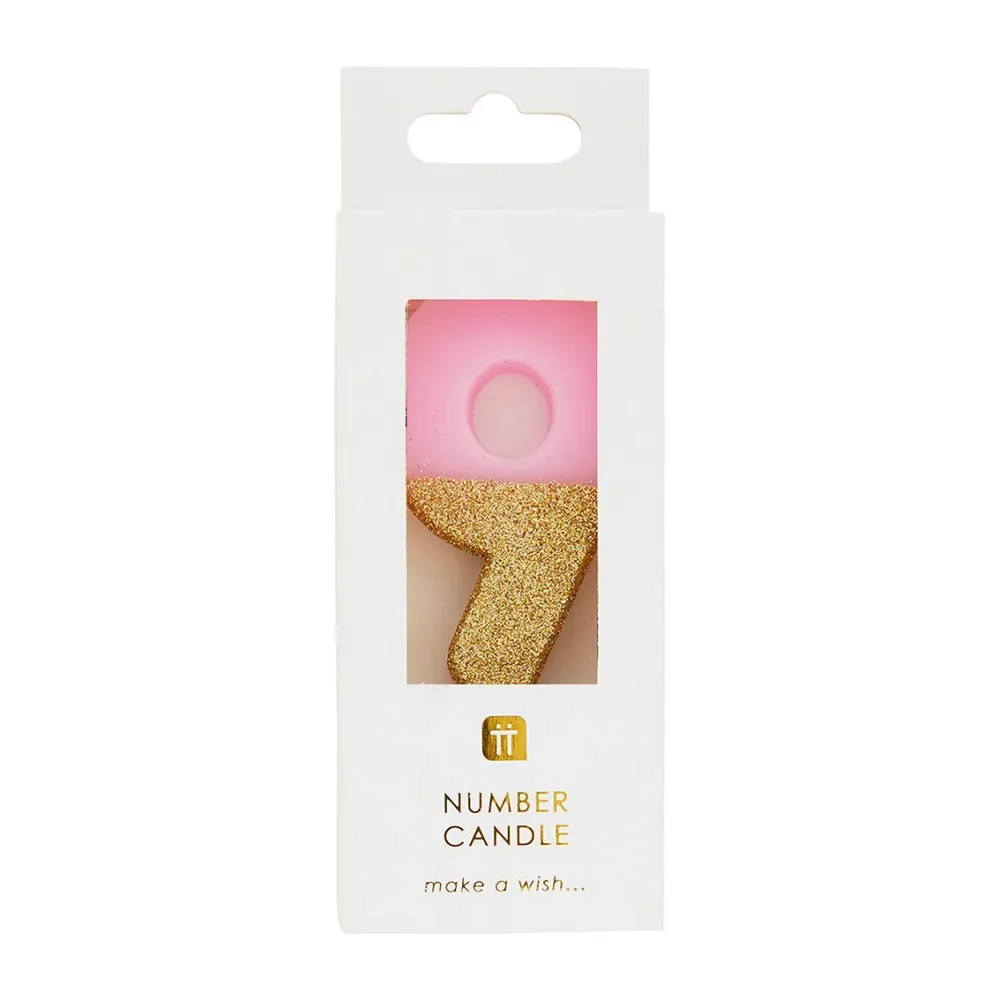 Velas número 9, purpurina rosa de Baja Autodescarga
