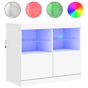 Aroma Premium vidaXL Aparador con luces LED gris hormigón 81x37x67 cm
