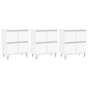 Aroma Premium vidaXL Aparadores 3 uds madera contrachapada blanco