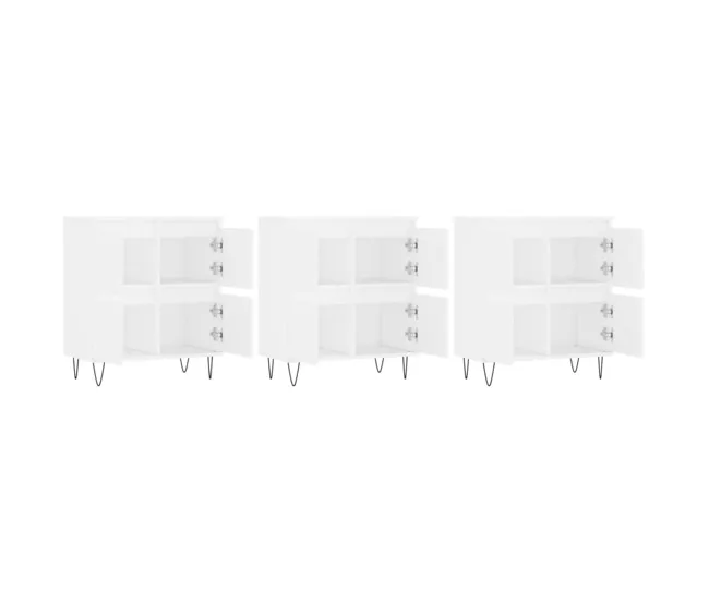 Aroma Premium vidaXL Aparadores 3 uds madera contrachapada blanco