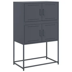 Gel Desodorante vidaXL Aparador de acero gris antracita 68,5x38,5x107 cm