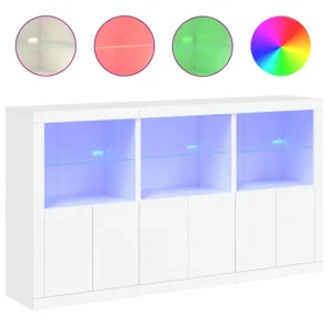 Popurrí de Flores vidaXL Aparador con luces LED gris hormigón 181,5x37x100 cm