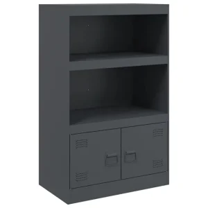 vidaXL Aparador de acero negro 67x39x107 cm con Duración de 60 Días