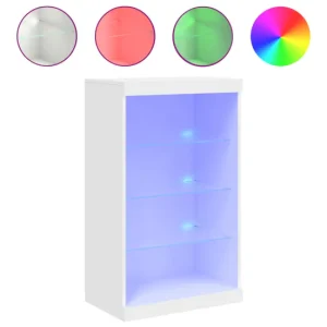 vidaXL Aparador con luces LED gris hormigón 60,5x37x100 cm