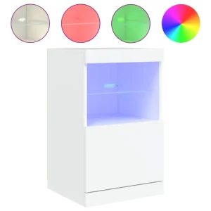 vidaXL Aparador con luces LED roble ahumado 41x37x67 cm con Tecnologí de Nebulización