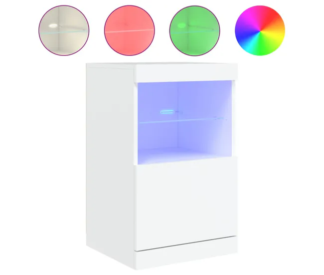 vidaXL Aparador con luces LED roble ahumado 41x37x67 cm con Tecnologí de Nebulización
