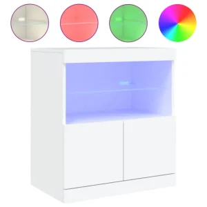 vidaXL Aparador con luces LED roble ahumado 60x37x67 cm con Fragancia Lavanda