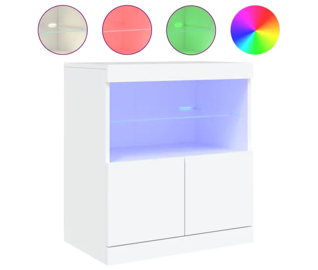 vidaXL Aparador con luces LED roble ahumado 60x37x67 cm con Fragancia Lavanda