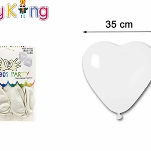2.2G 25CM GLOBOS CORAZON BLANCO 10PCS