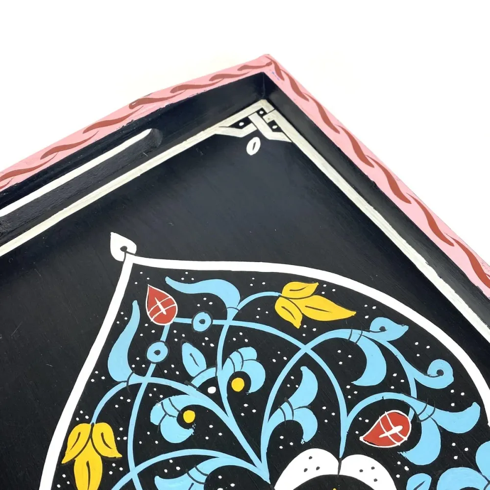 Bandeja de Té Marroquí Negra 47x28