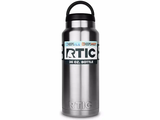 Clásico Rtic tumbler bote termico c/ tapa 36 oz color acero inox.
