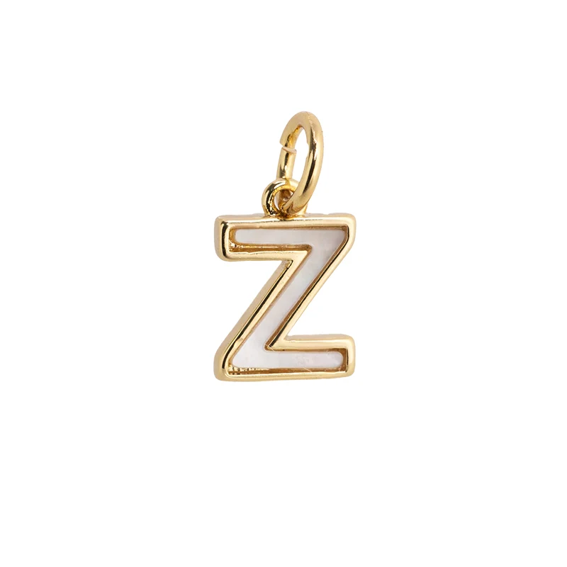 Dije Chapa con Madre Perla Letra Z 10x7mm Dorado