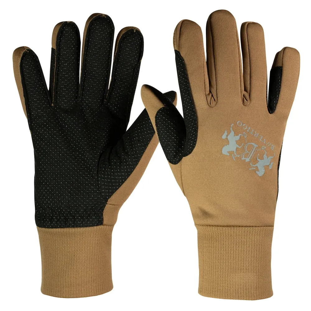 Guantes de Equitación Térmicos para Mujer B Vertigo Marrón Tabaco 8 con Pinzas