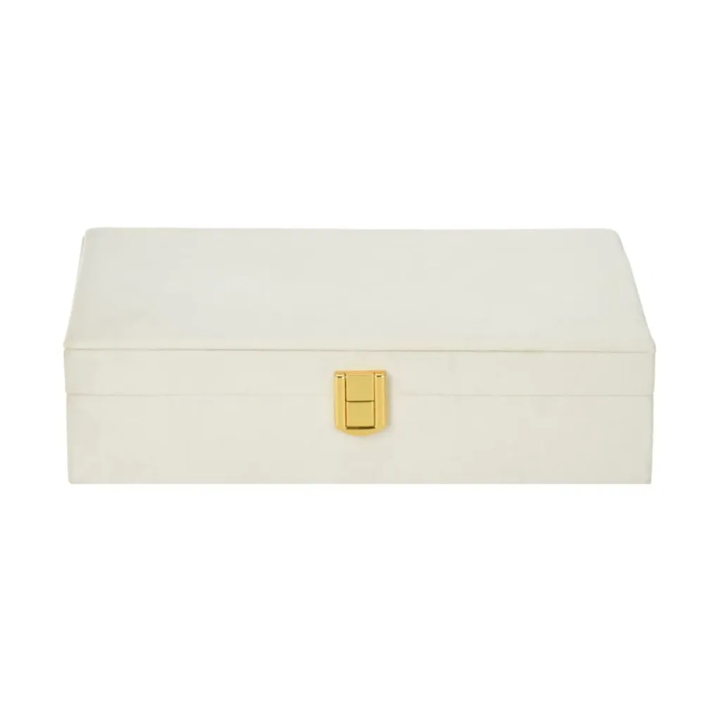 Manual Joyero 7 compartimentos con tapa blanco/natural 7x19x28 cm