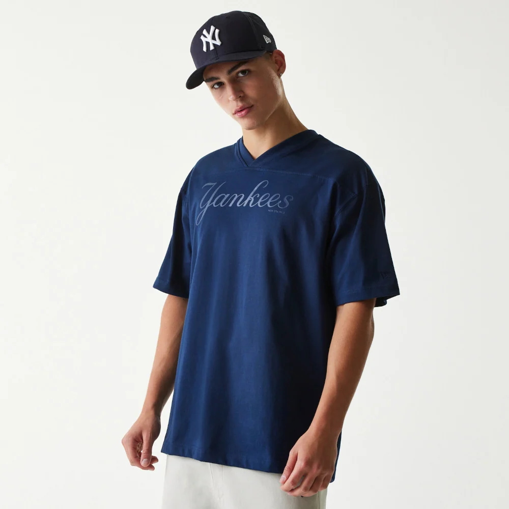 Playera Manga Corta Actual York Yankees MLB Tonal Pack Azul
